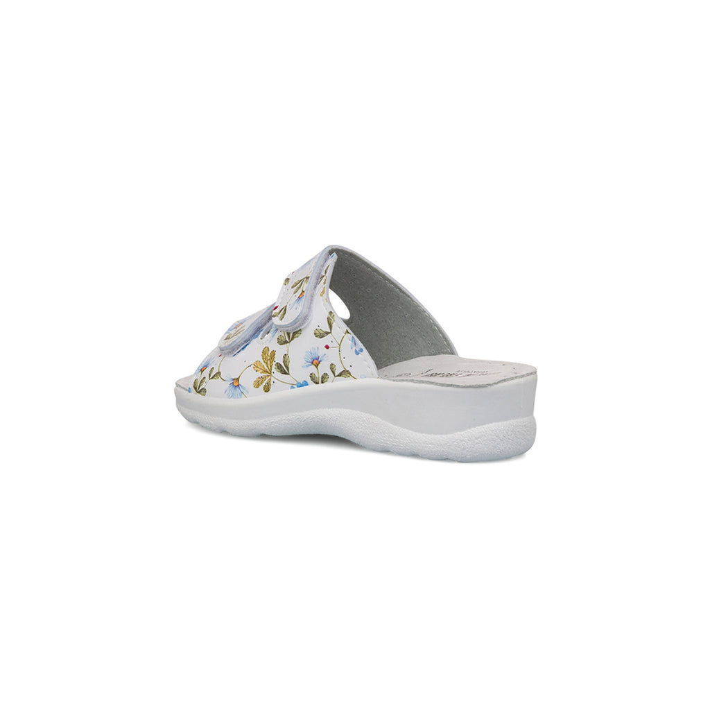 Ciabatte da Donna con doppia fascia bianche con stampa floreale Italia Trend