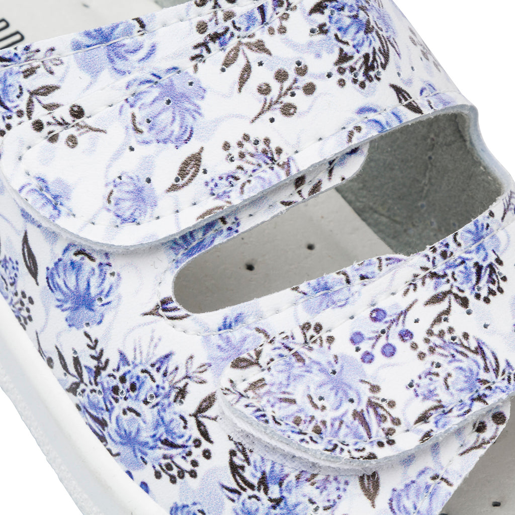 Ciabatte da Donna con doppia fascia blu con stampa floreale Italia Trend