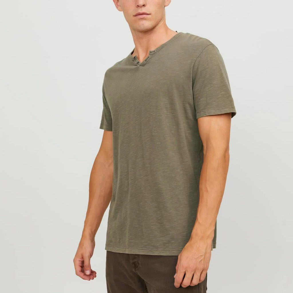 T-shirt da uomo verde militare in cotone Jack & Jones