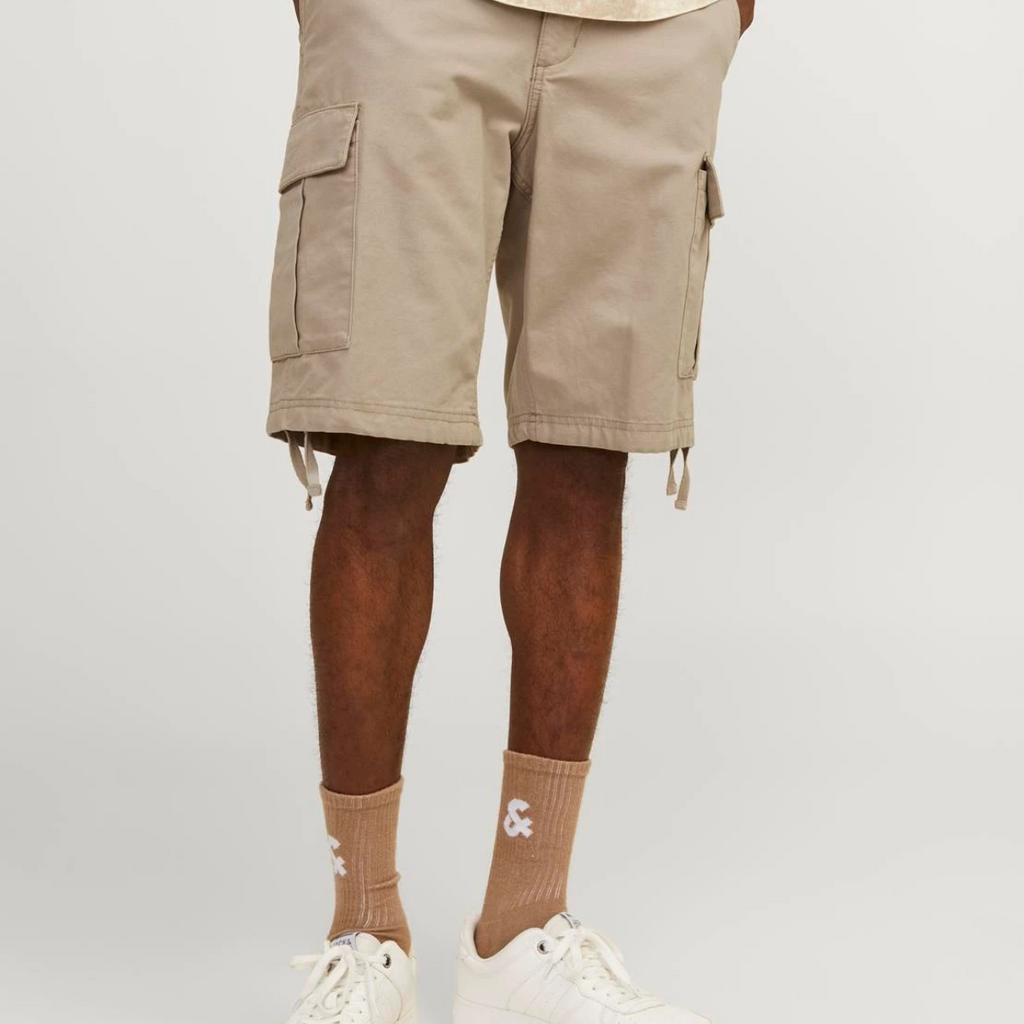 Pantaloncini corti cargo da uomo beige con tasche Jack&Jones