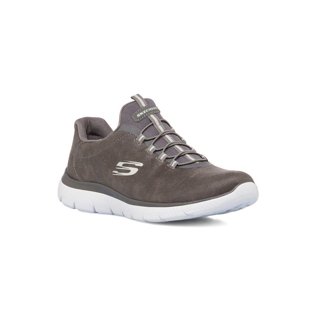 Sneakers slip-on grigie da donna Skechers Summits