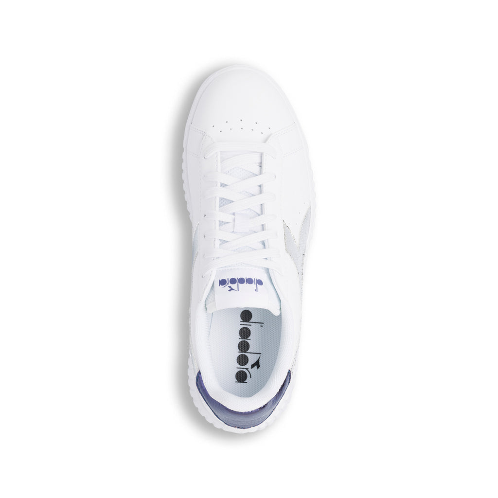 Sneakers da donna Diadora bianche con dettagli argento
