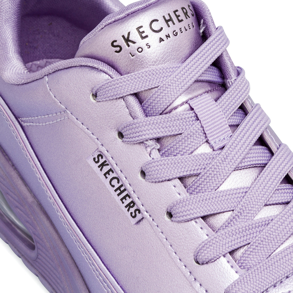 Sneakers viola effetto metallizzato da donna con suola ad aria Skechers Uno