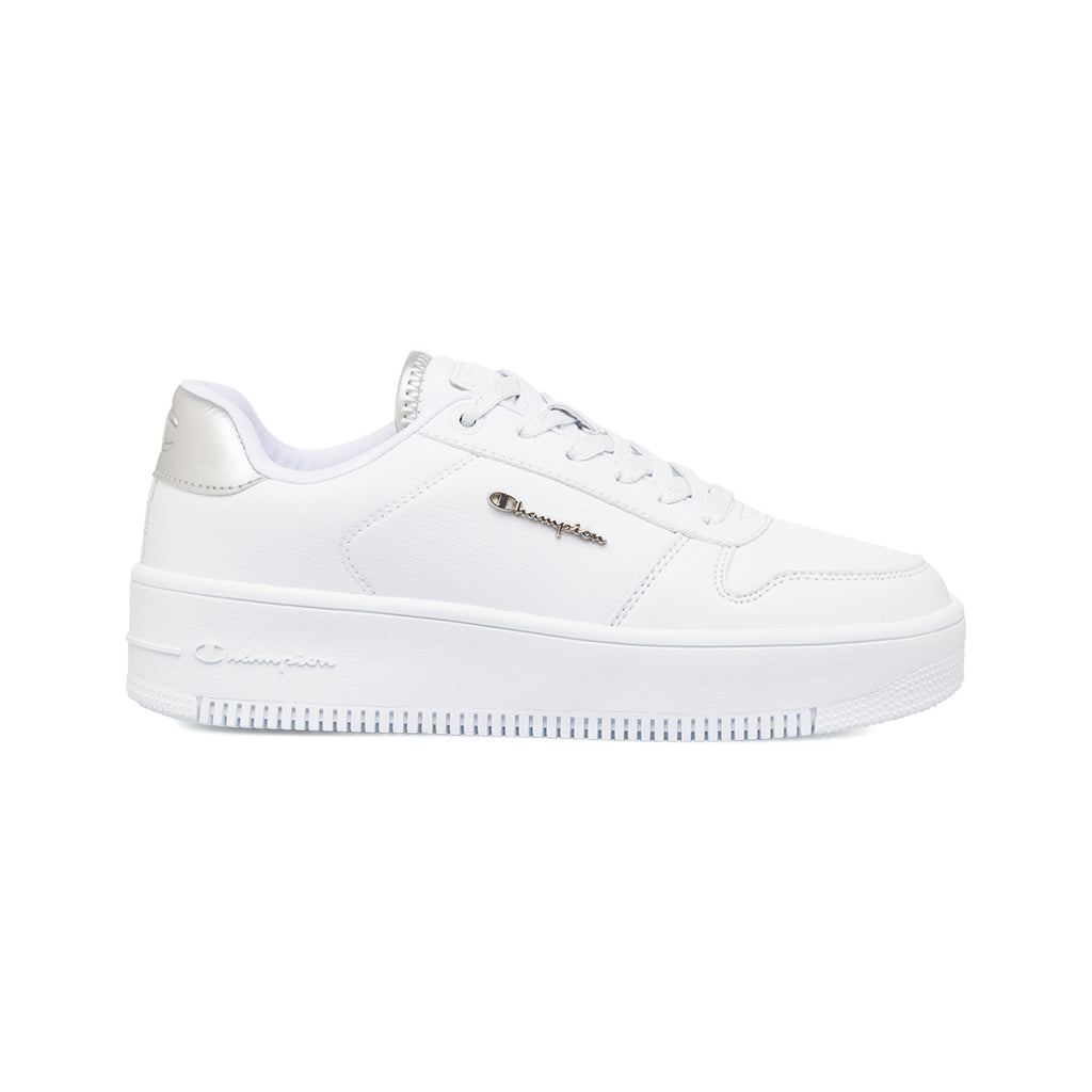Sneakers da donna platform bianche con logo Champion PLat Chromo
