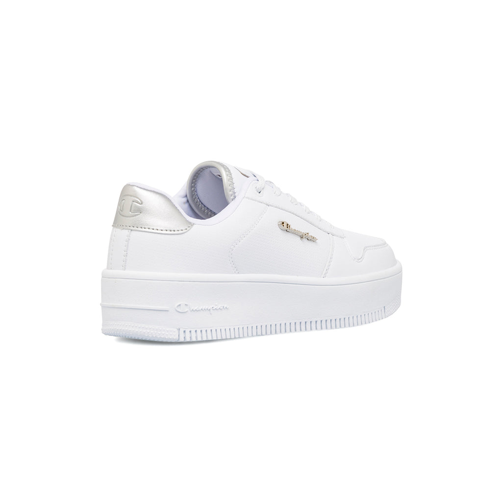 Sneakers da donna platform bianche con logo Champion PLat Chromo