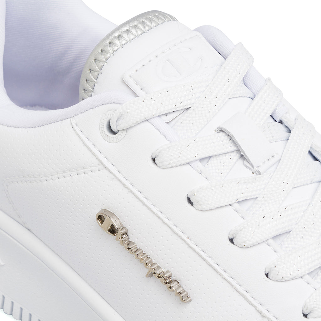 Sneakers da donna platform bianche con logo Champion PLat Chromo