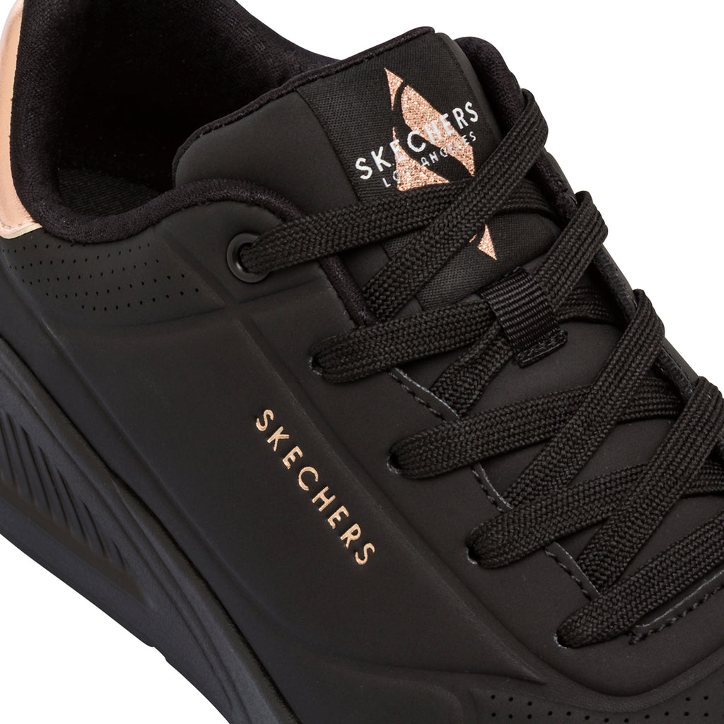 Sneakers nere da Donna con dettagli oro rosa Skechers UNO LITE