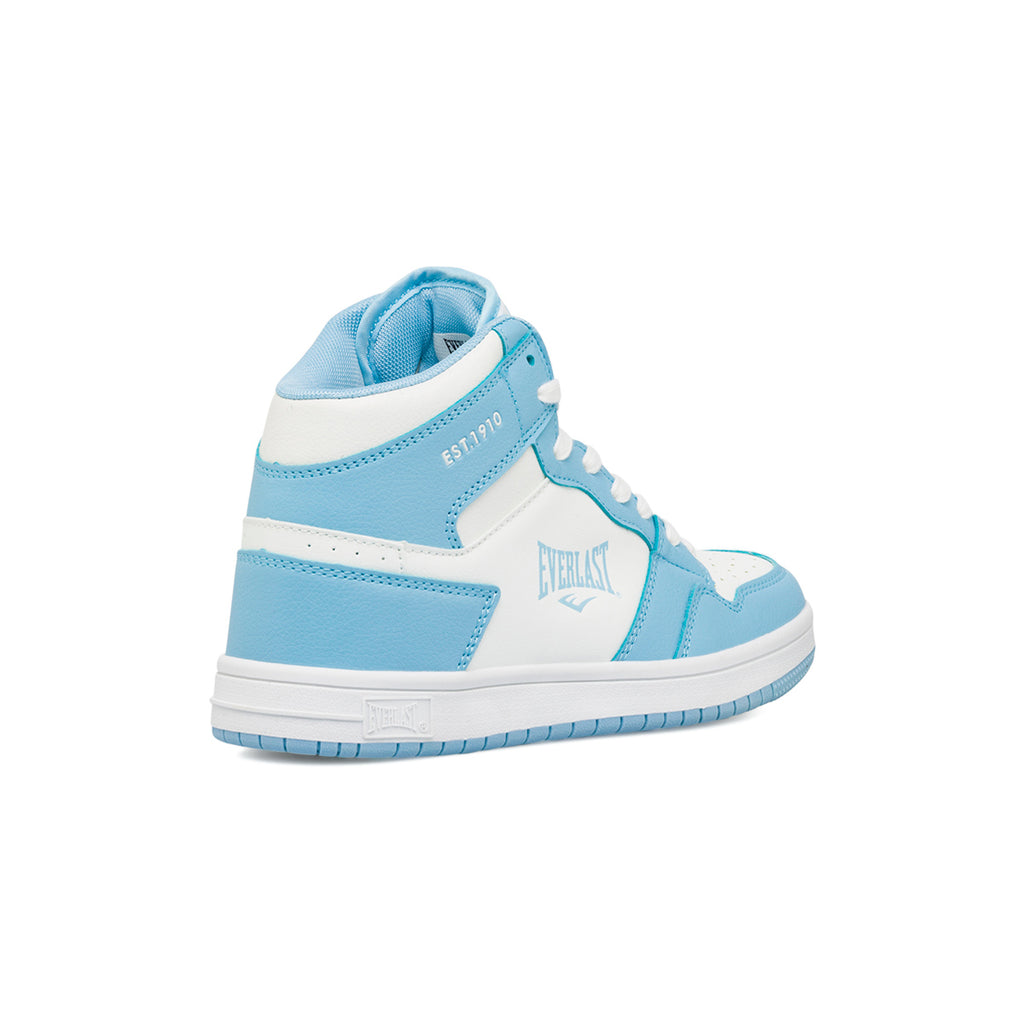 Sneakers alte da donna bianche e azzurre con logo Everlast