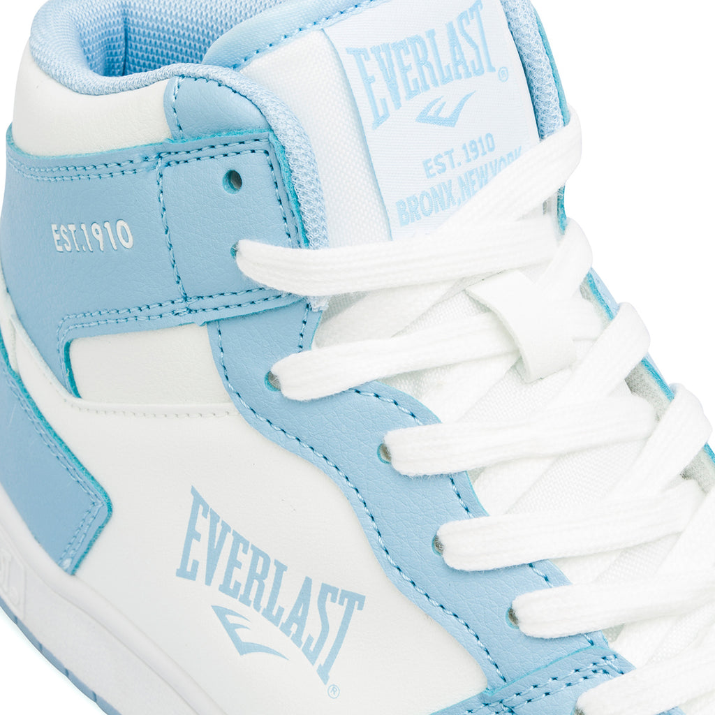 Sneakers alte da donna bianche e azzurre con logo Everlast