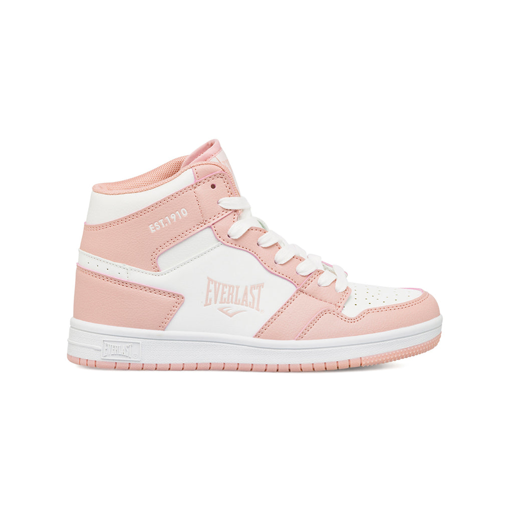Sneakers alte da donna bianche e rosa con logo Everlast