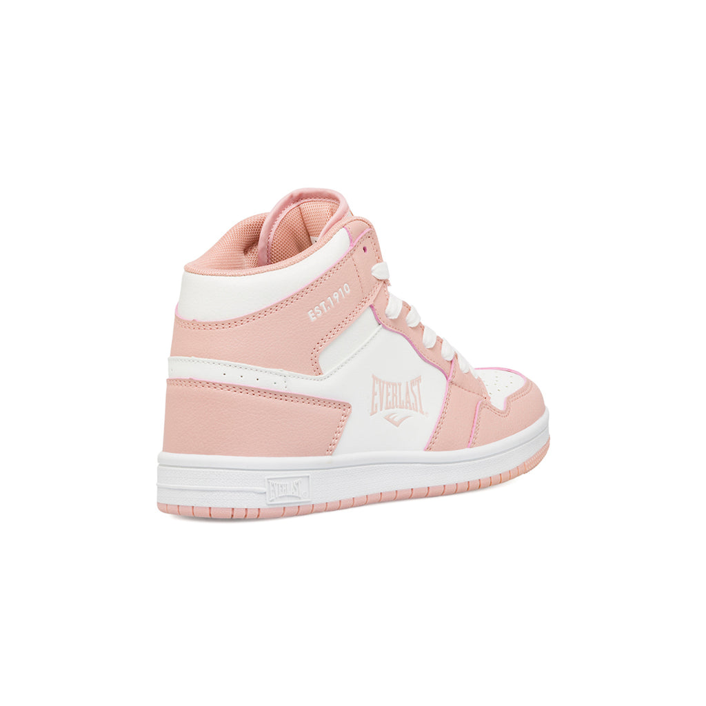 Sneakers alte da donna bianche e rosa con logo Everlast
