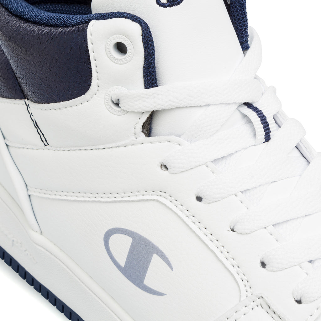 Sneakers alte da donna bianche con dettagli blu Champion Mid Foil