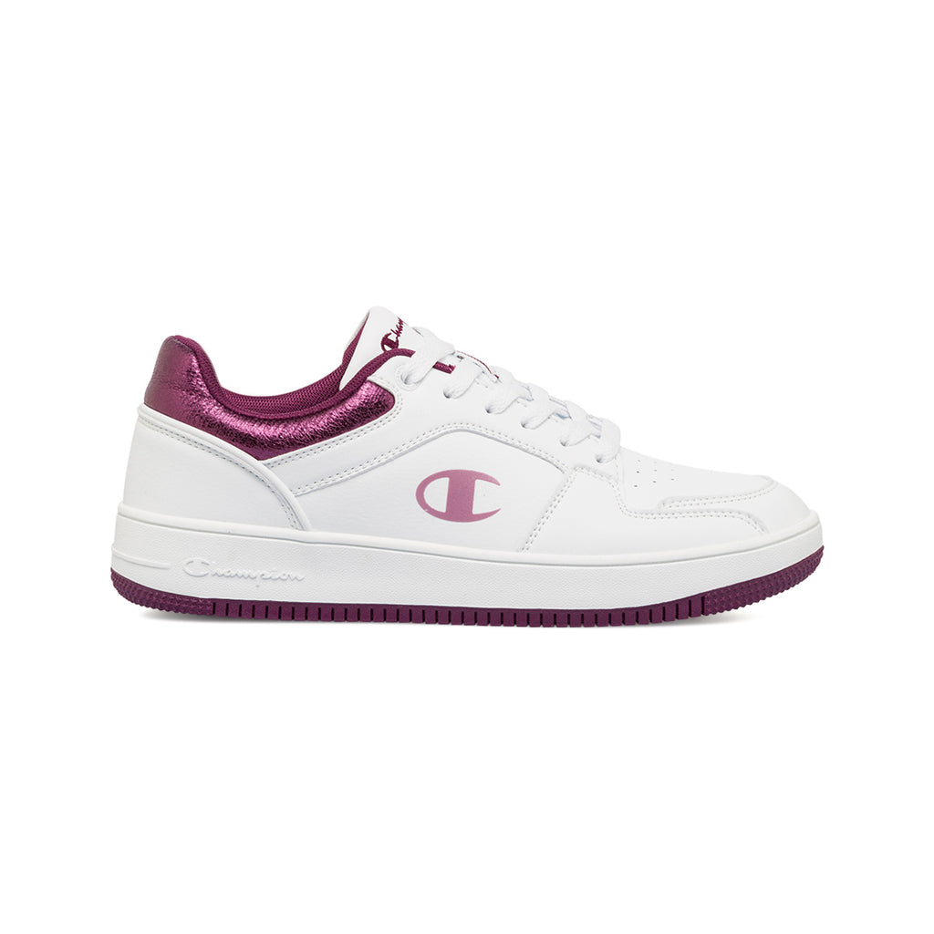 Sneakers bianche Donna con dettaglio viola metallizzato Champion RD18 Low Foil