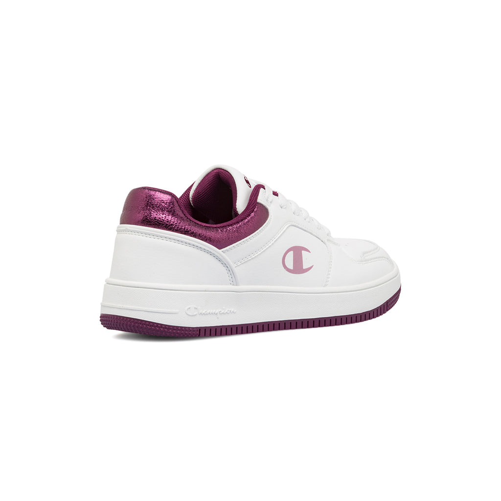 Sneakers bianche Donna con dettaglio viola metallizzato Champion RD18 Low Foil