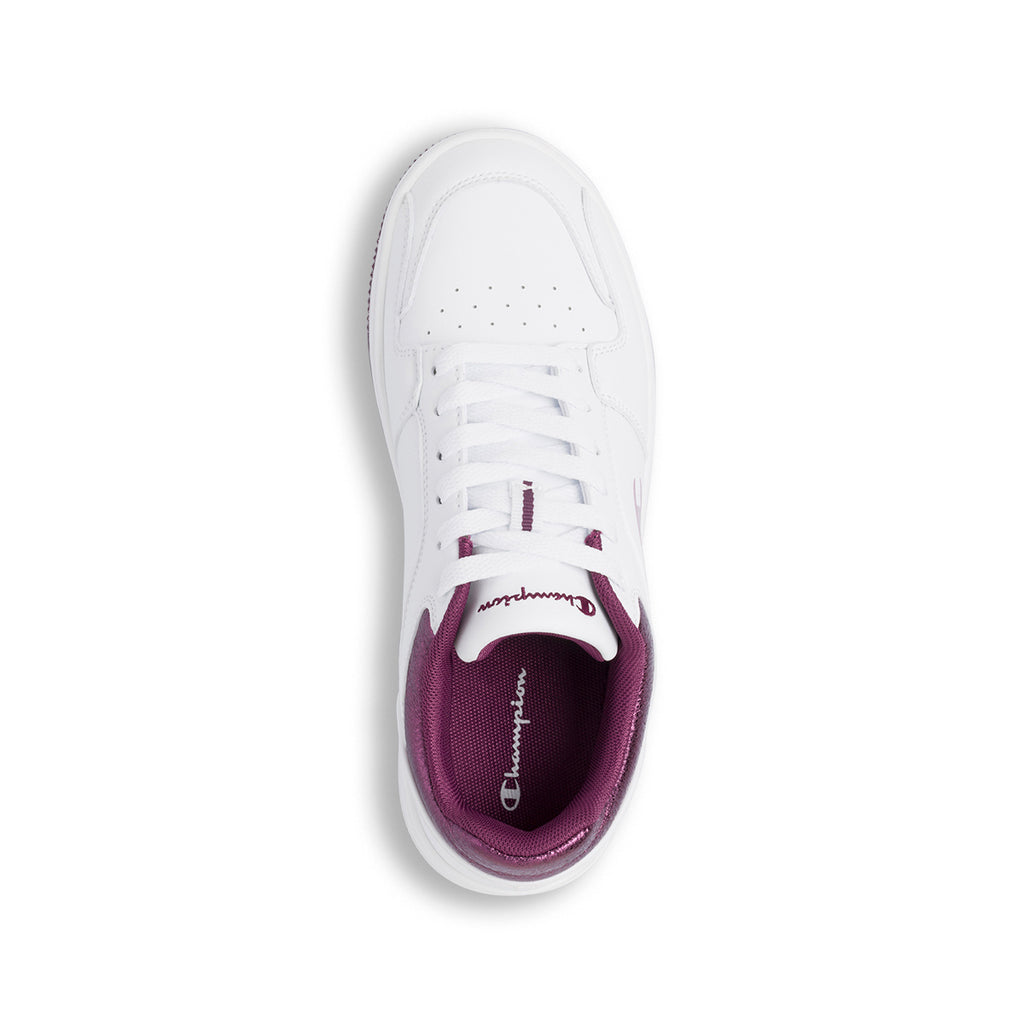 Sneakers bianche Donna con dettaglio viola metallizzato Champion RD18 Low Foil