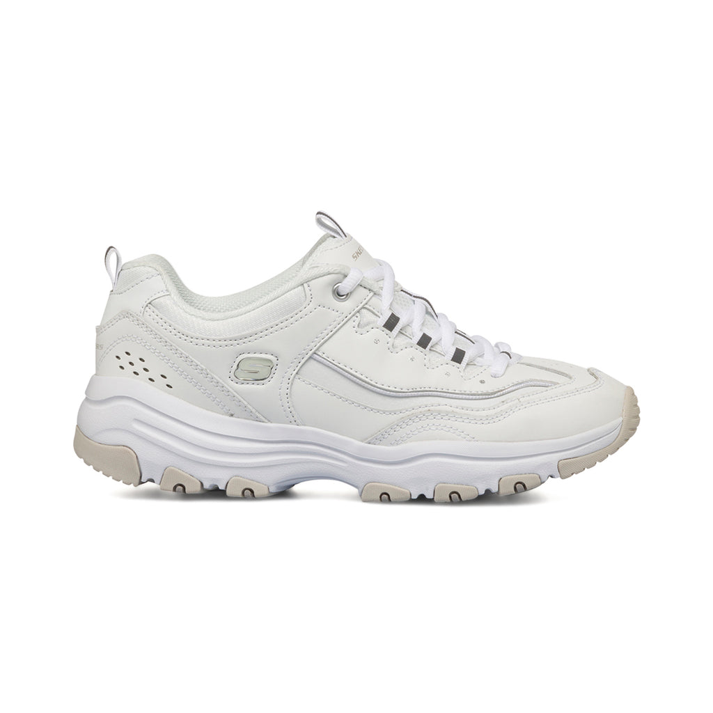 Sneakers bianche da donna con soletta memory foam Skechers Iconik