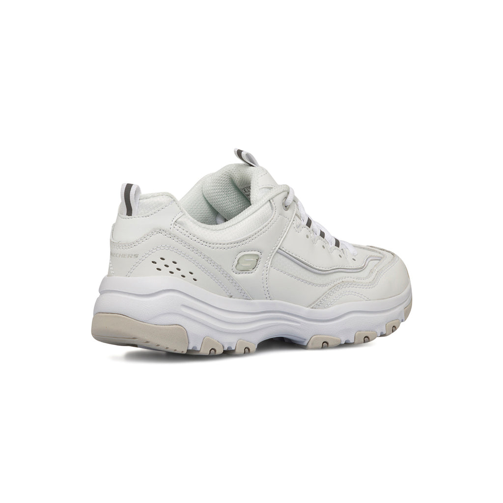 Sneakers bianche da donna con soletta memory foam Skechers Iconik