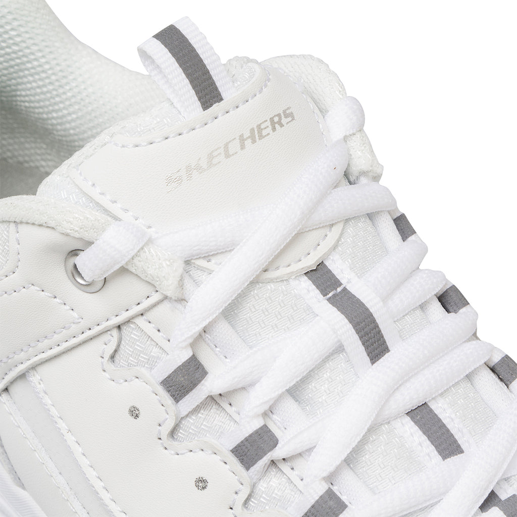 Sneakers bianche da donna con soletta memory foam Skechers Iconik