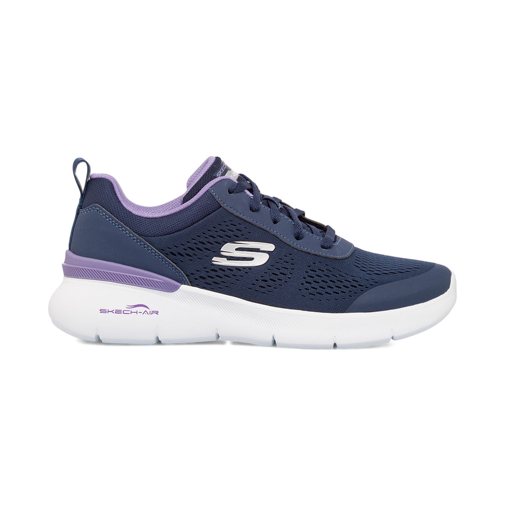 Scarpe da ginnastica blu e lilla da donna in memory foam Skechers Air Dynamight 2.0