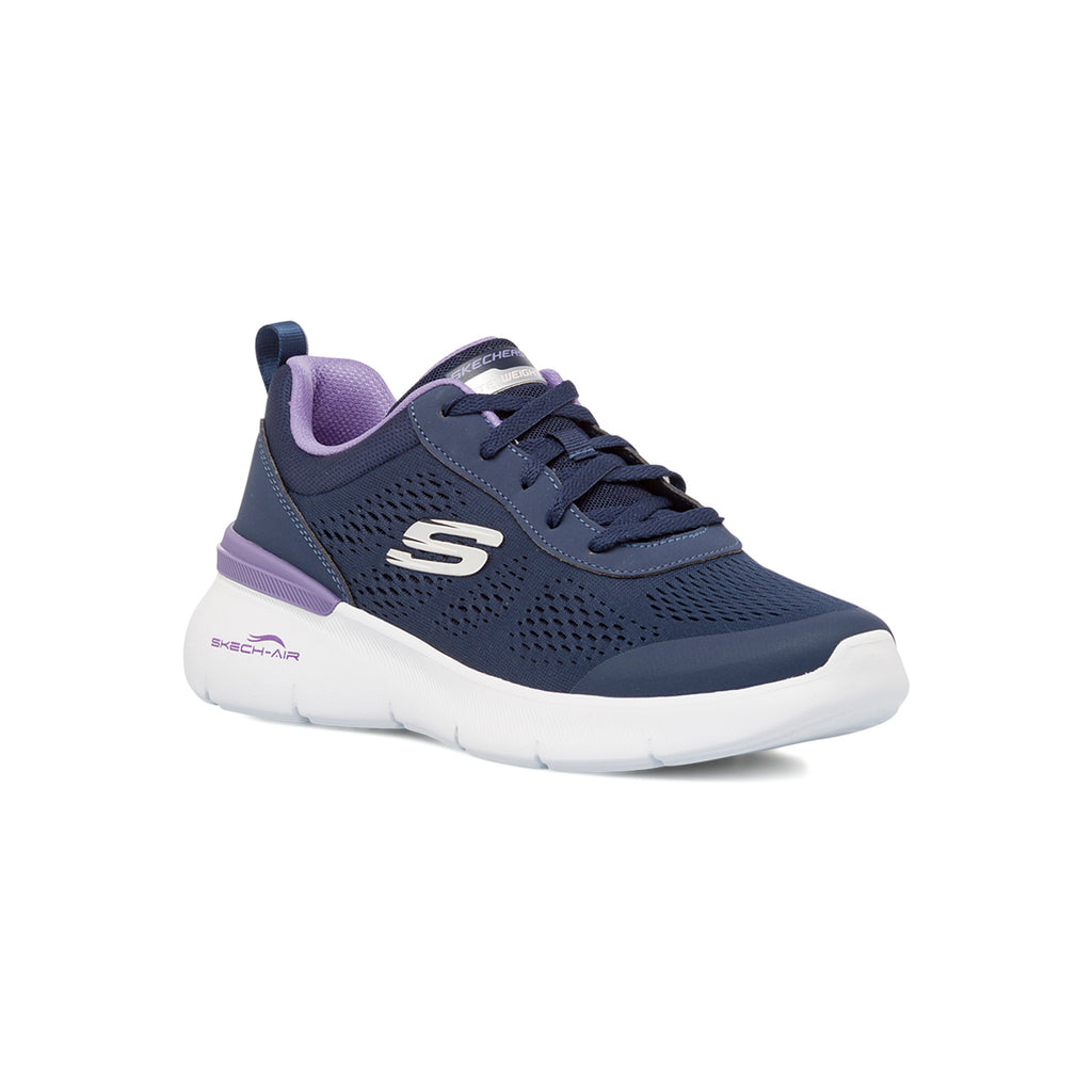 Scarpe da ginnastica blu e lilla da donna in memory foam Skechers Air Dynamight 2.0
