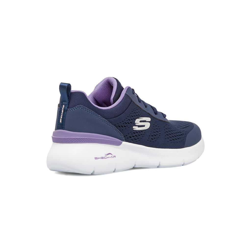 Scarpe da ginnastica blu e lilla da donna in memory foam Skechers Air Dynamight 2.0