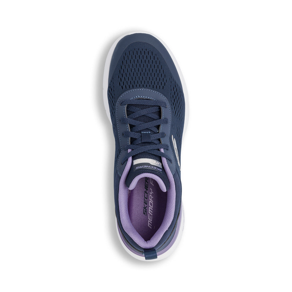 Scarpe da ginnastica blu e lilla da donna in memory foam Skechers Air Dynamight 2.0