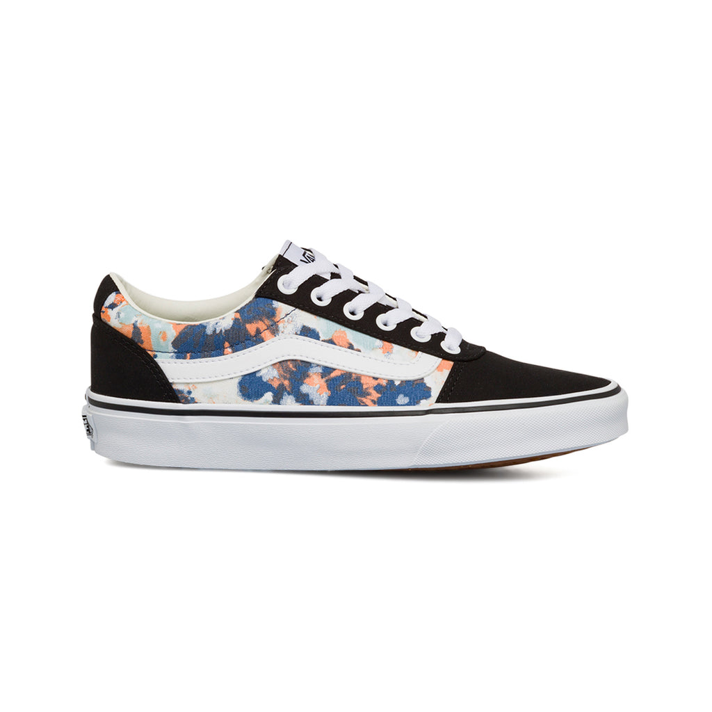 Sneakers da donna bianche e nere con stampe fiori Vans Ward