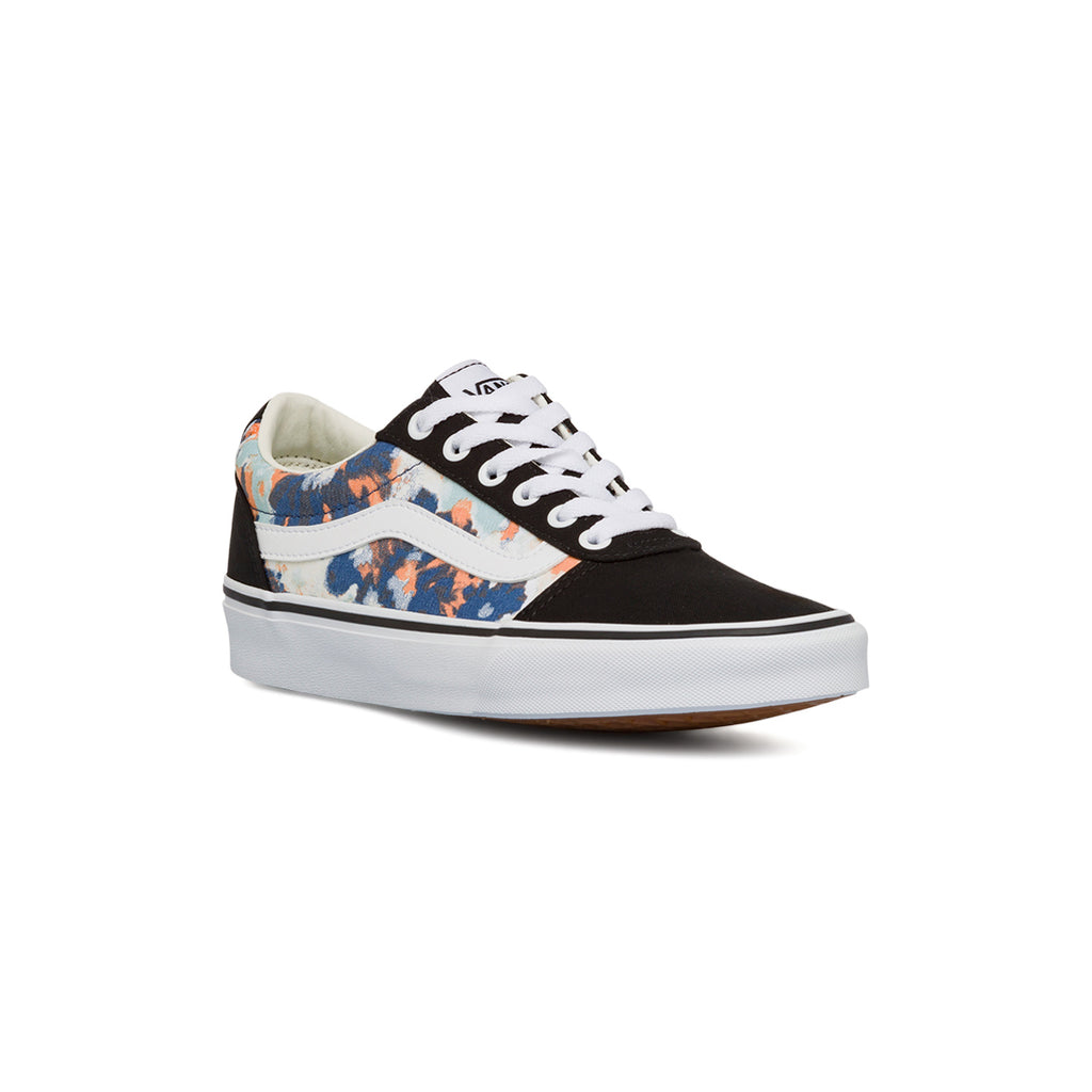 Sneakers da donna bianche e nere con stampe fiori Vans Ward