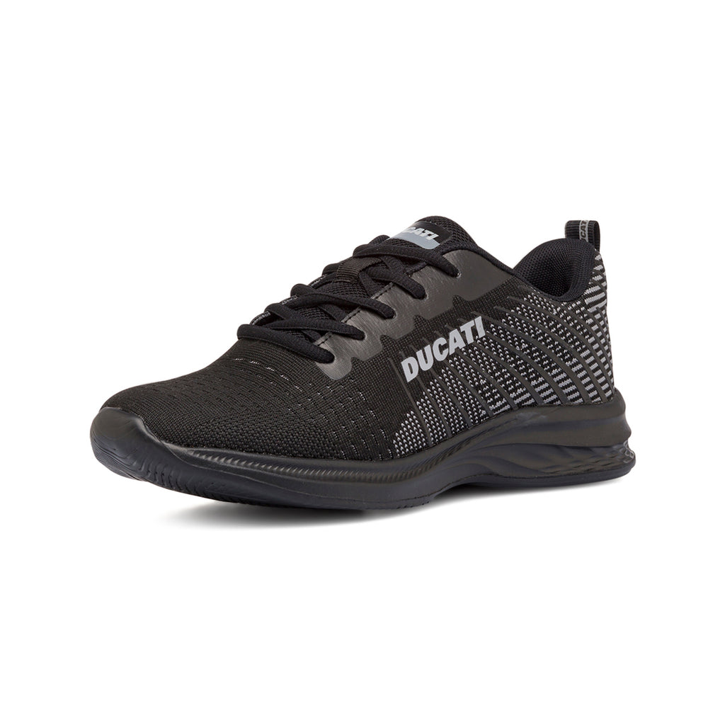 Sneakers da uomo in tessuto mesh nere con logo Ducati