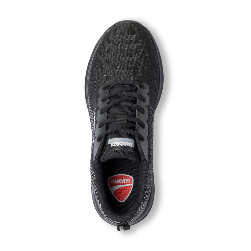 Sneakers da uomo in tessuto mesh nere con logo Ducati