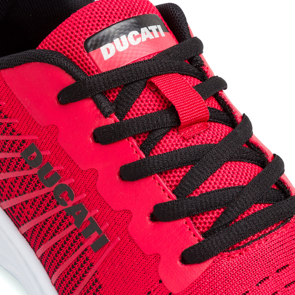 Sneakers rosse da uomo con dettagli neri e logo Ducati Radio