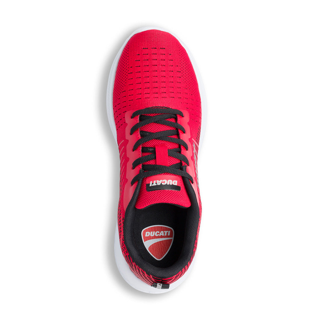 Sneakers rosse da uomo con dettagli neri e logo Ducati Radio