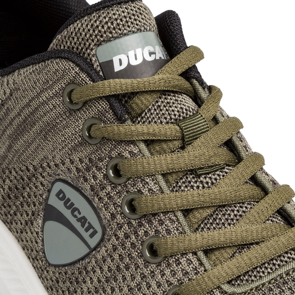 Sneakers verde militare da uomo con logo Ducati Levante