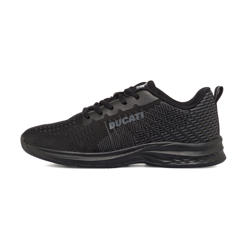 Scarpe da running nere da Uomo in tessuto traspirante con logo Ducati