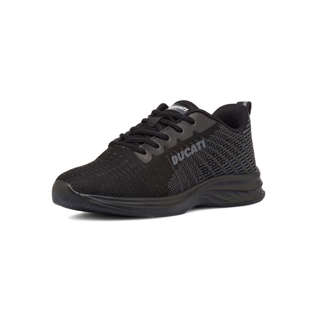 Scarpe da running nere da Uomo in tessuto traspirante con logo Ducati