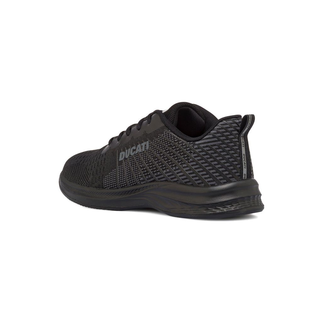 Scarpe da running nere da Uomo in tessuto traspirante con logo Ducati