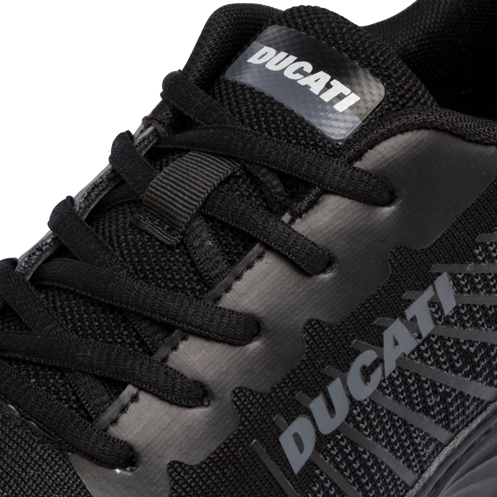 Scarpe da running nere da Uomo in tessuto traspirante con logo Ducati