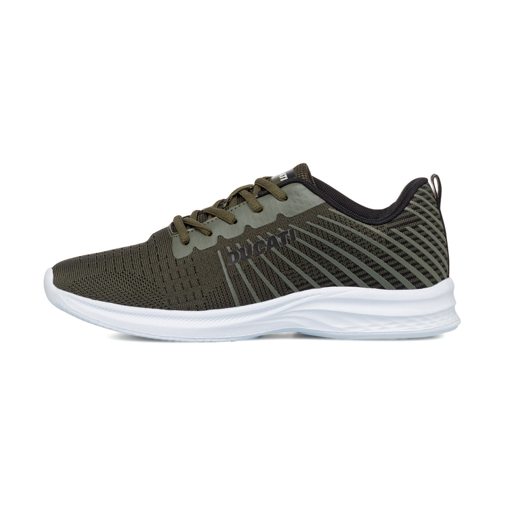 Scarpe da running verdi da Uomo in tessuto traspirante con logo Ducati