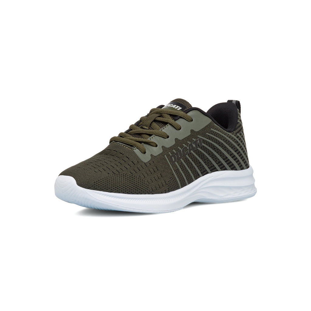 Scarpe da running verdi da Uomo in tessuto traspirante con logo Ducati