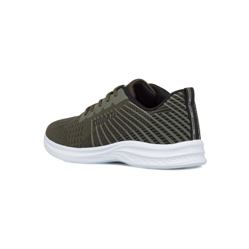 Scarpe da running verdi da Uomo in tessuto traspirante con logo Ducati