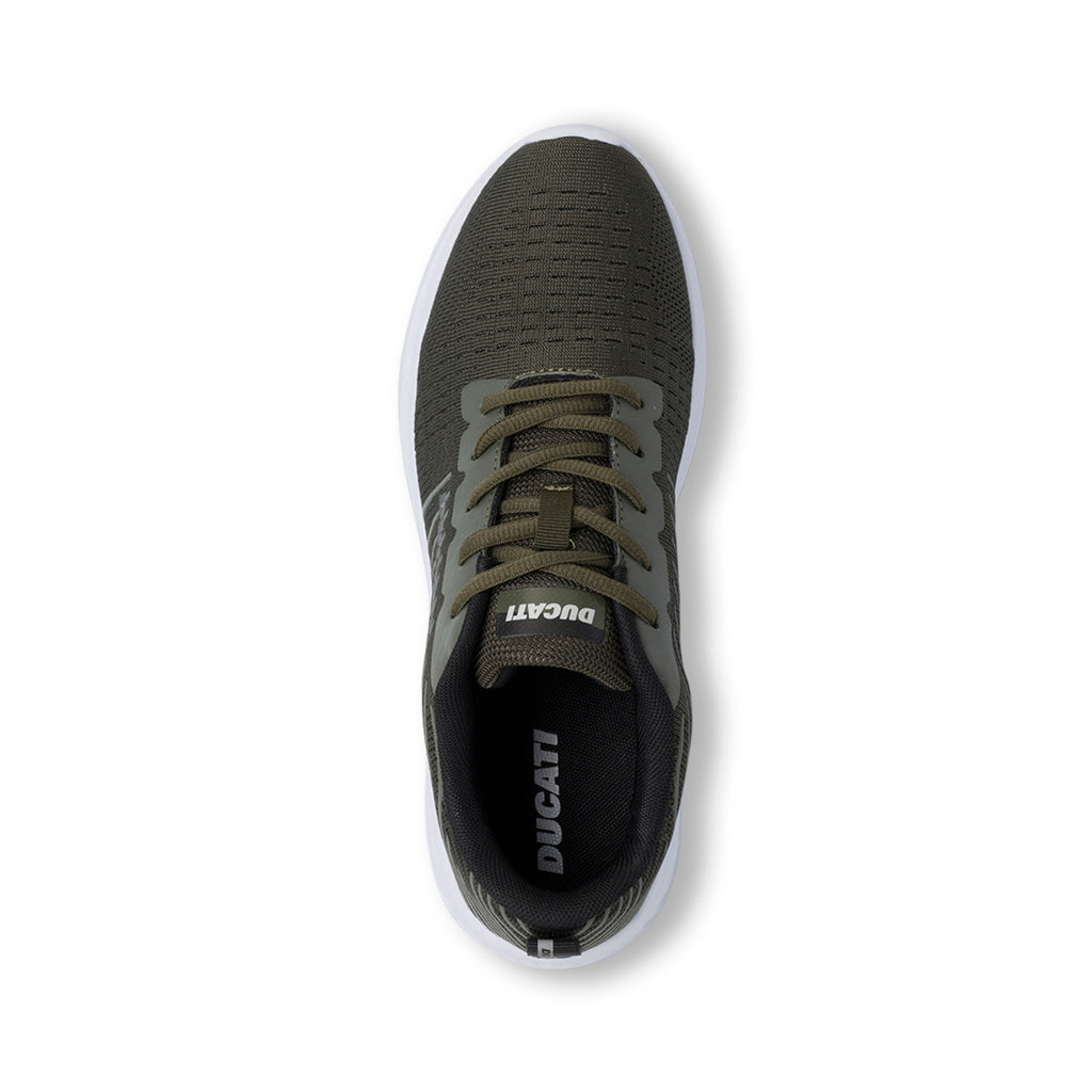 Scarpe da running verdi da Uomo in tessuto traspirante con logo Ducati