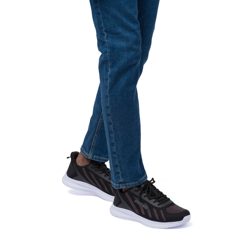 Sneakers nere e grigie da Uomo in tessuto con logo Ducati