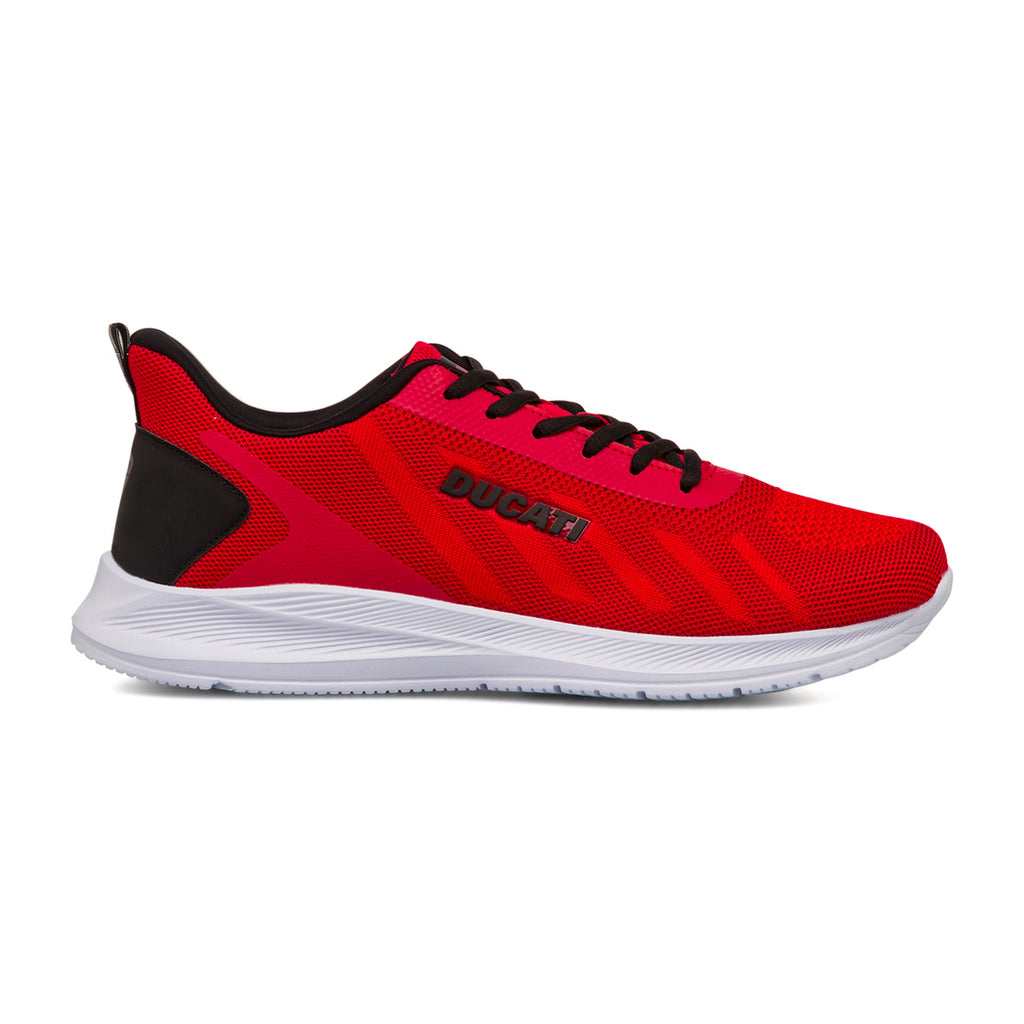 Sneakers rosse e nere da Uomo in tessuto con logo Ducati