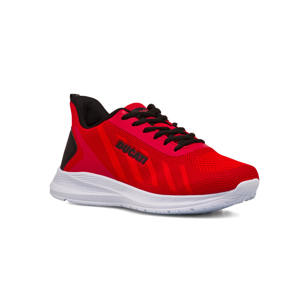 Sneakers rosse e nere da Uomo in tessuto con logo Ducati