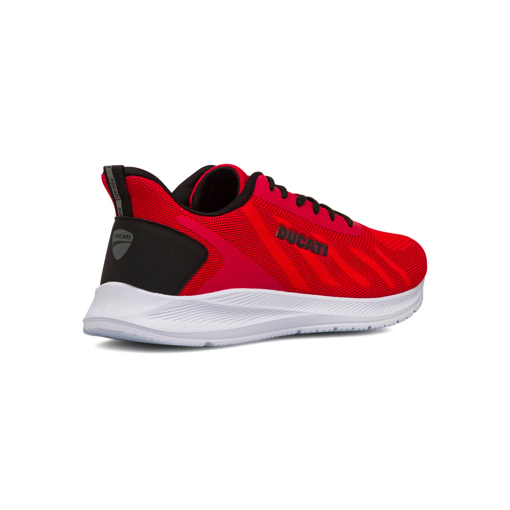 Sneakers rosse e nere da Uomo in tessuto con logo Ducati