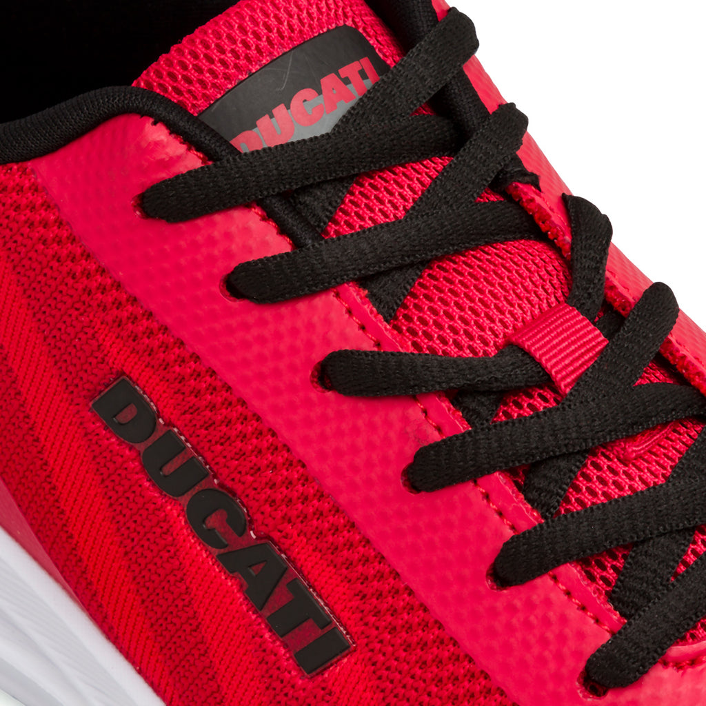 Sneakers rosse e nere da Uomo in tessuto con logo Ducati