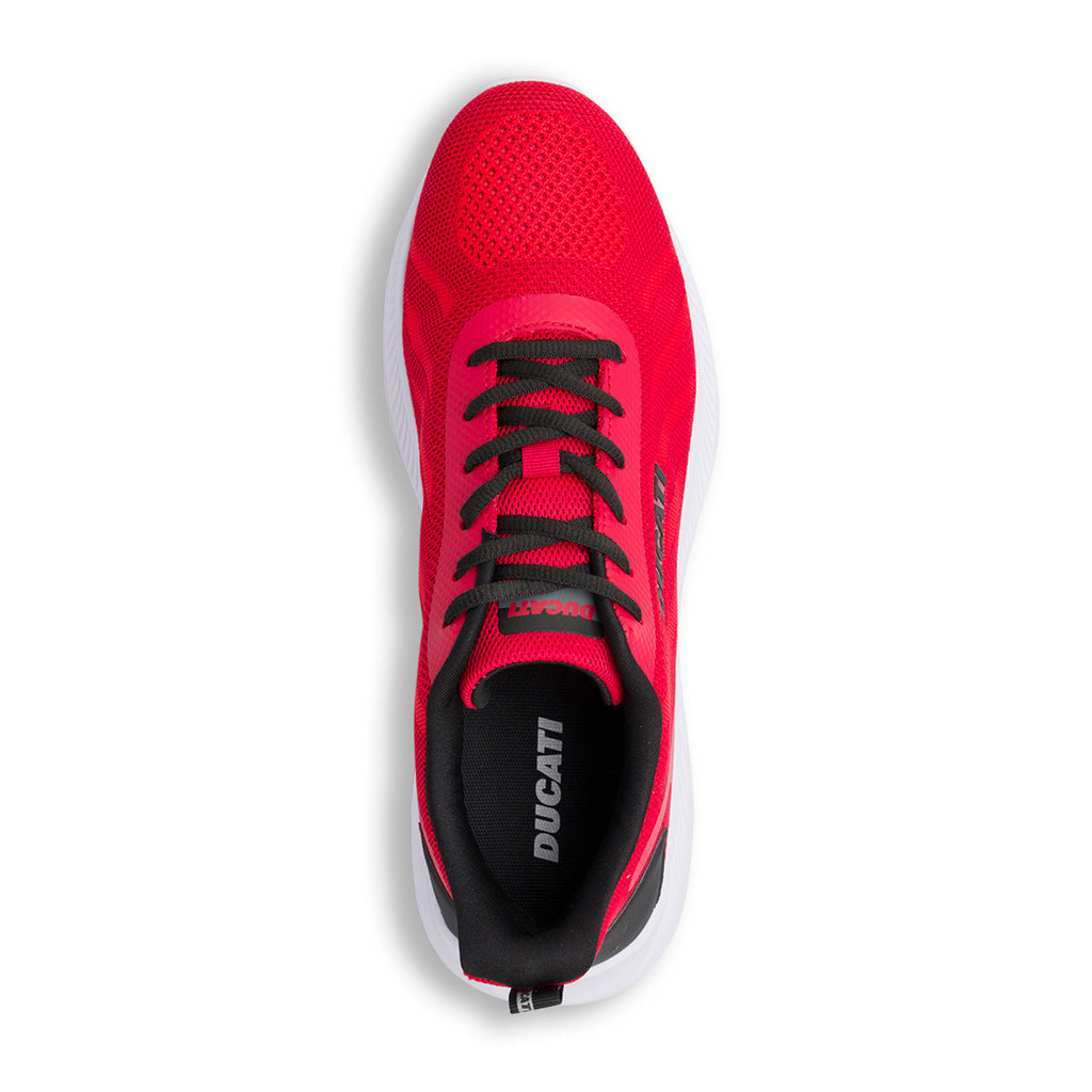 Sneakers rosse e nere da Uomo in tessuto con logo Ducati