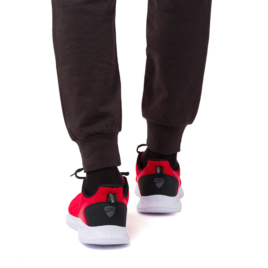 Sneakers rosse e nere da Uomo in tessuto con logo Ducati