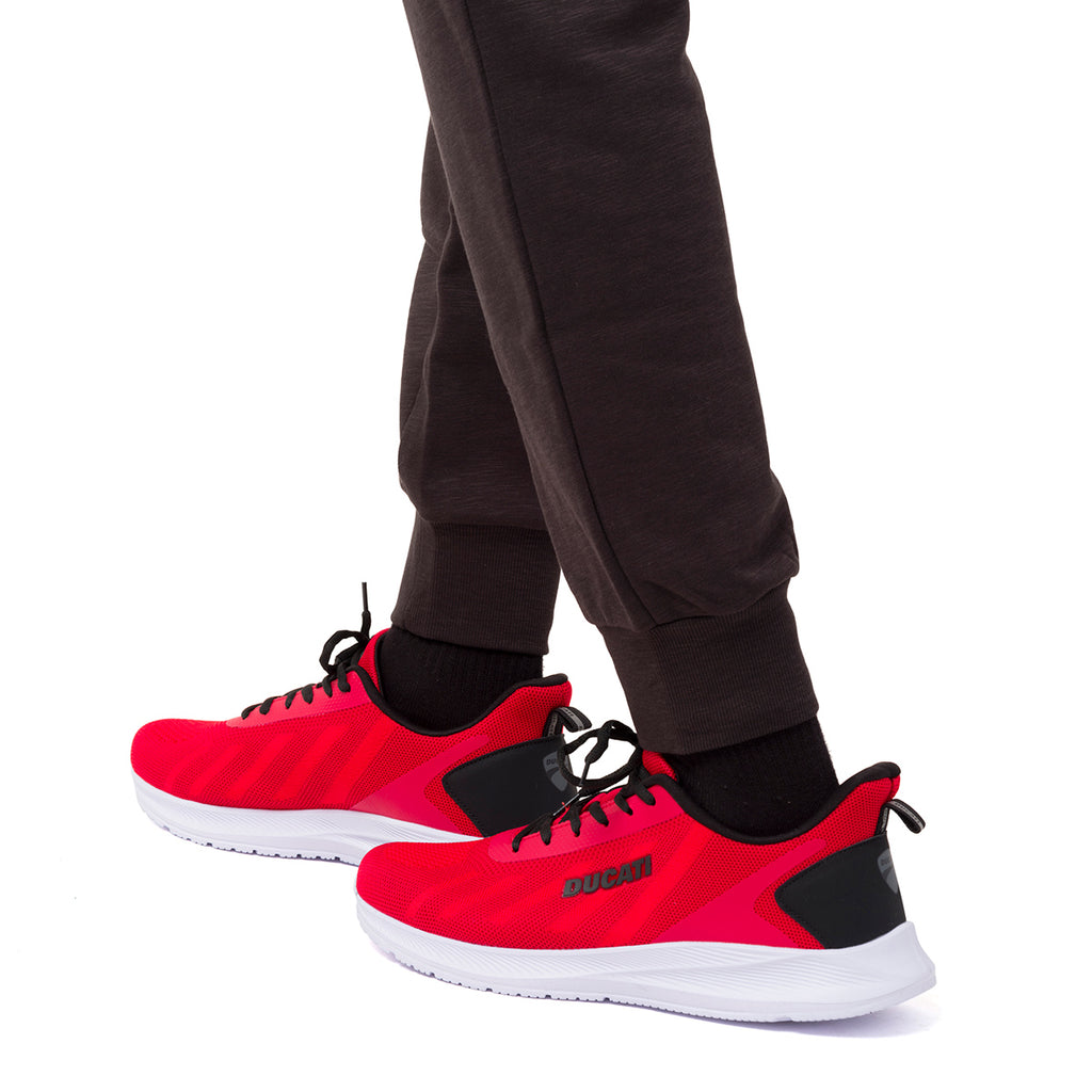 Sneakers rosse e nere da Uomo in tessuto con logo Ducati
