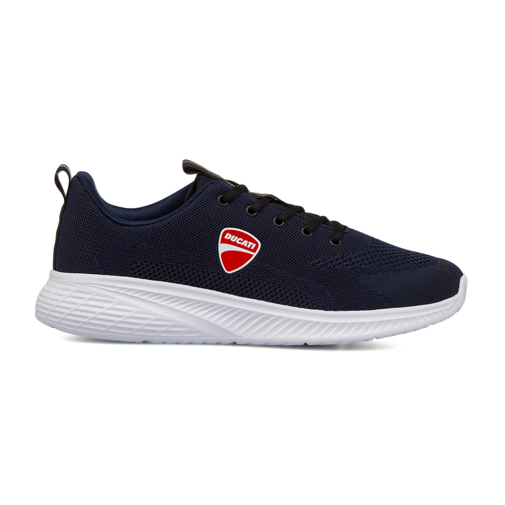 Sneakers blu navy da Uomo in tessuto con logo rosso Ducati